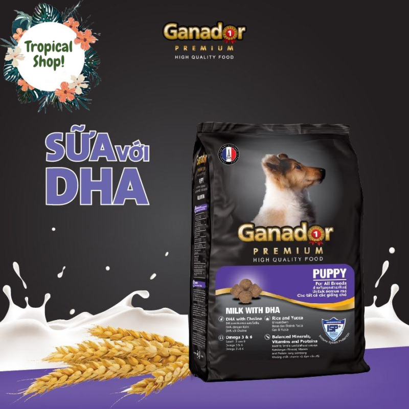 Thức ăn cho chó Ganador - Vị Sữa và DHA