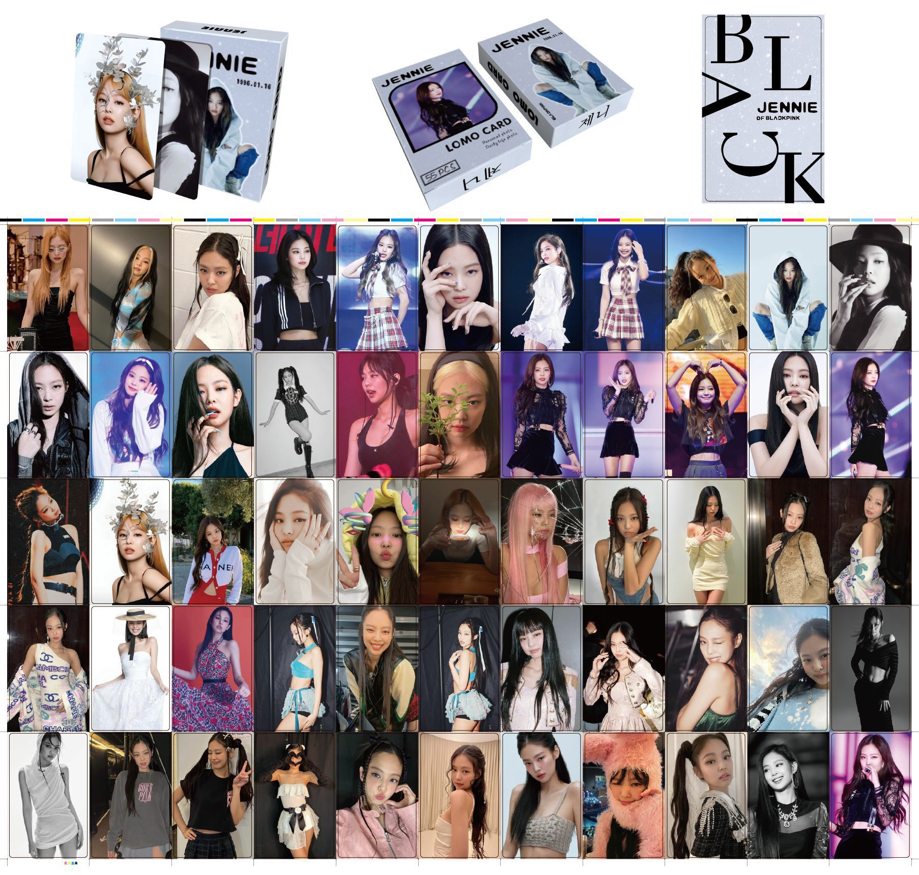 Set 55 lomo card jennie blackpink 2024