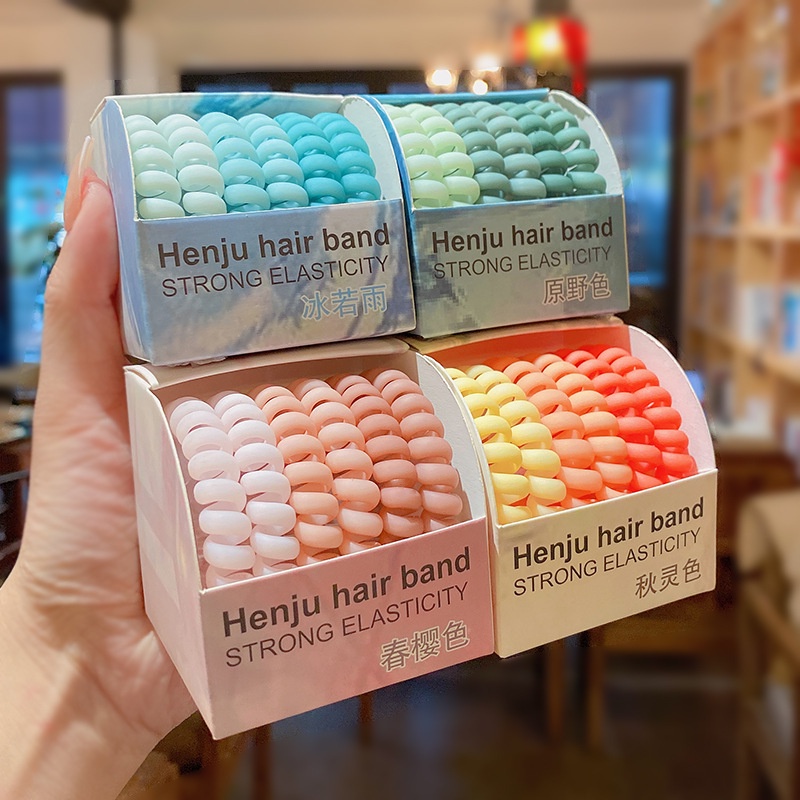 Set 6 dây buộc tóc đàn hồi phong cách Hàn Quốc cho nữ
