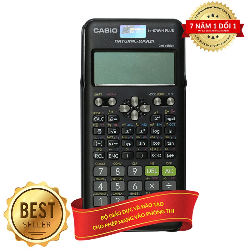 Máy Tính CASIO FX-570VN Plus-Mẫu Mới có QRcode Chính Hãng Bảo hành 7 năm