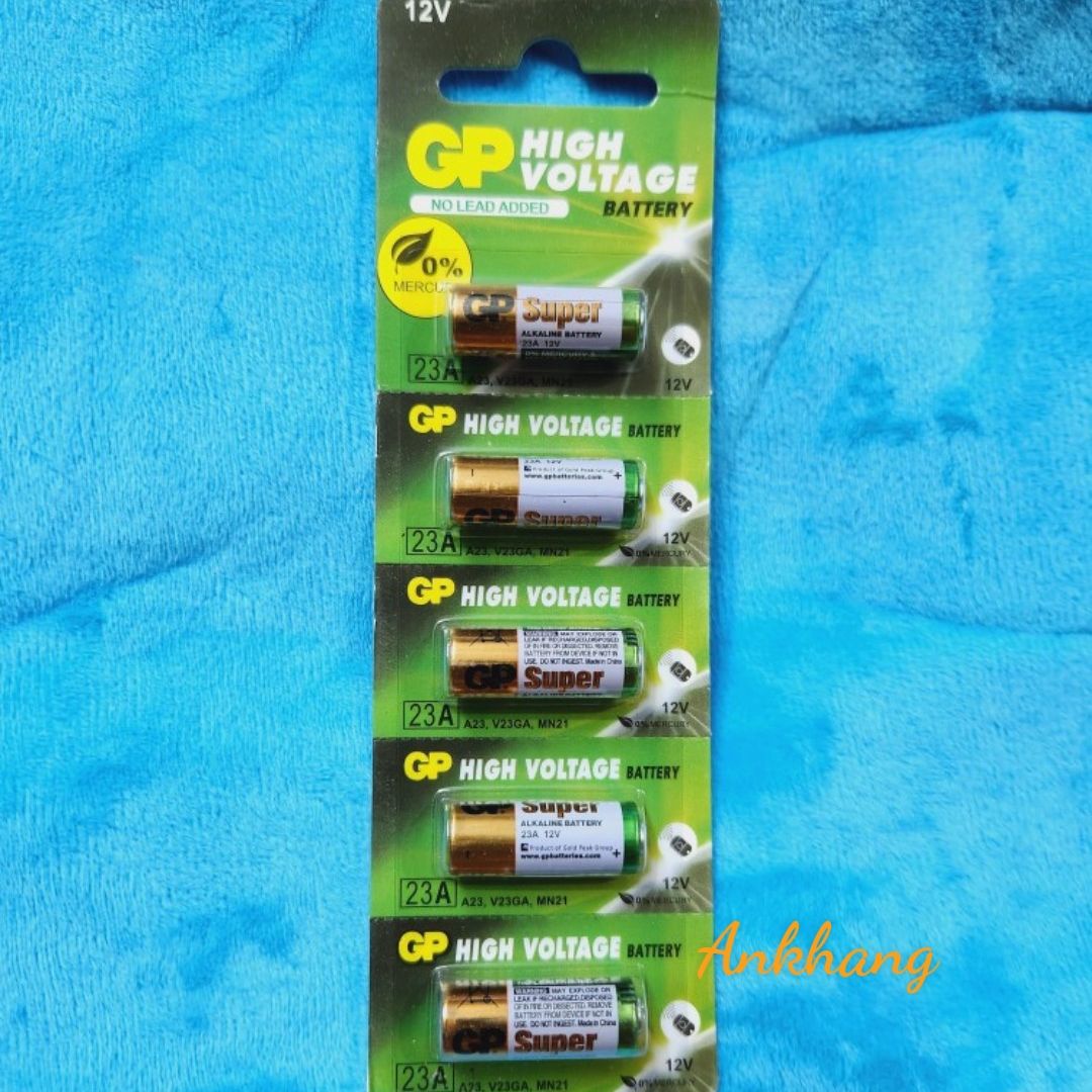 Combo 5 Pin 23A /A23 GP 12V Alkaline sử dụng cho chuông cửa, remote cửa cuốn