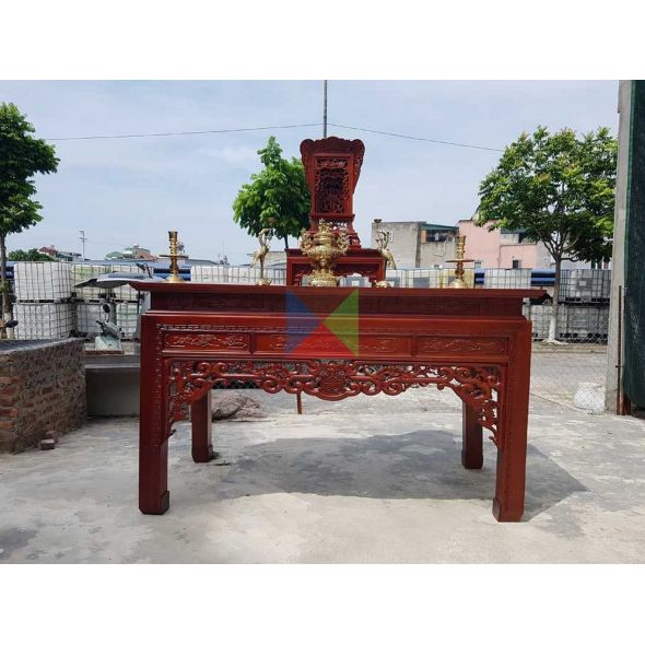 Án Gian Thờ Gỗ tràm , Sập thờ đục ngũ phúc,