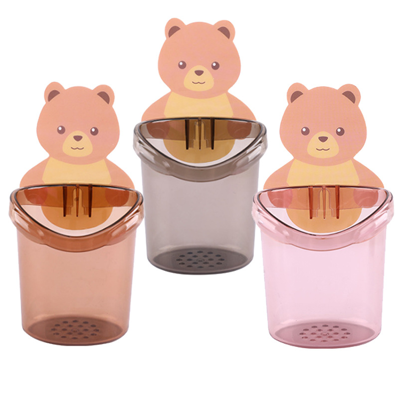 Brown bear wall mounted Cup for toothbrush, toothpaste, Shavers & More, bathroom supplies