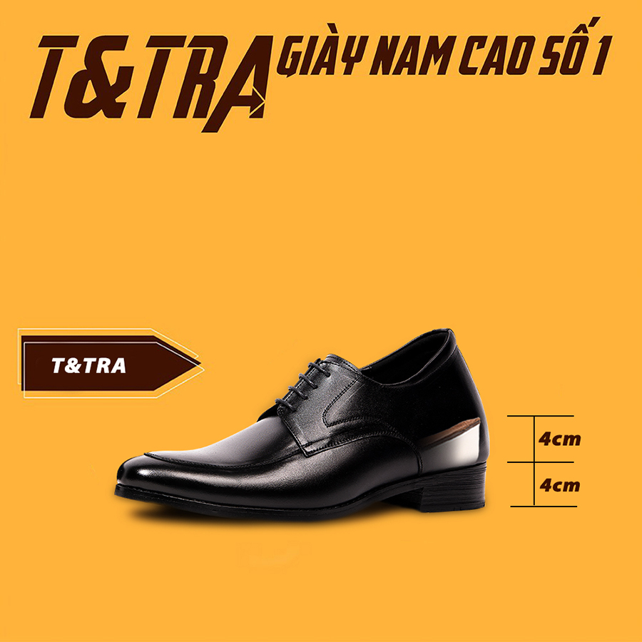 [8CM] Giày Tăng Chiều Cao Nam T&Tra S1063 Đen - Cao Bí Mật Từ Bên Trong