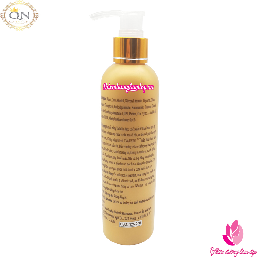 Kem ủ trắng da toàn thân TAKARA - 350ml