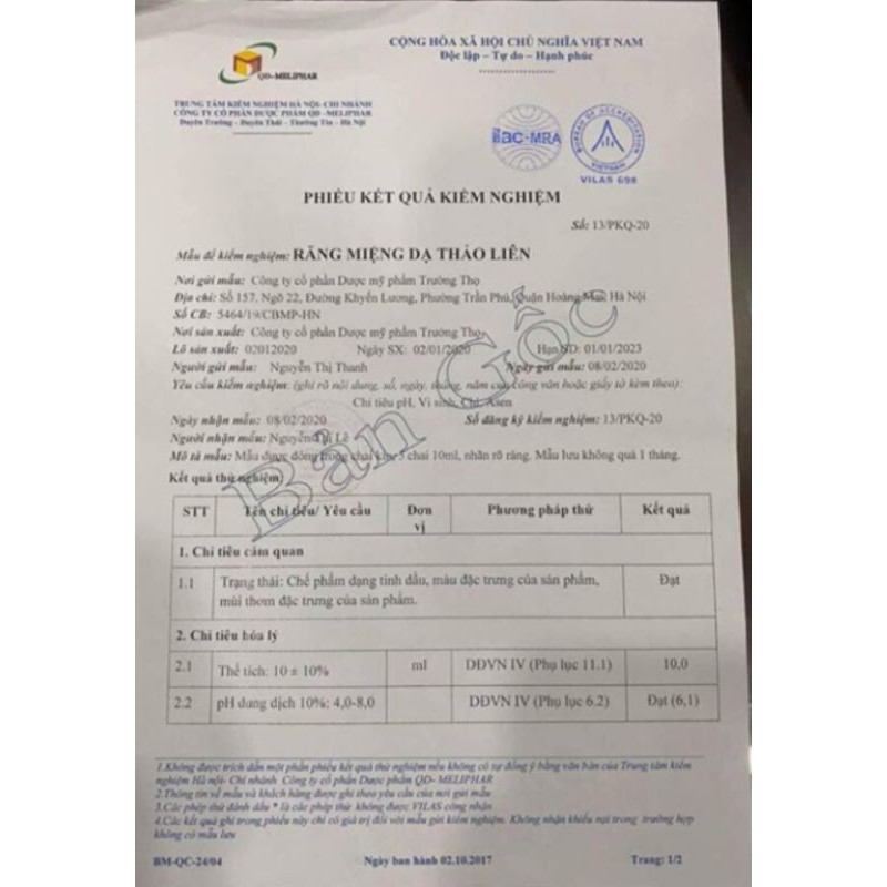 TINH DẦU RĂNG MIỆNG DẠ THẢO LIÊN 5ML