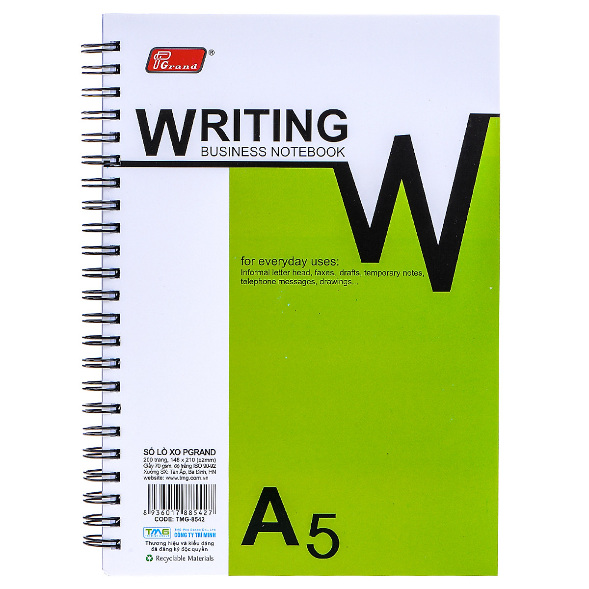 Sổ lò xo a5 pgrand 100/160/200 trang