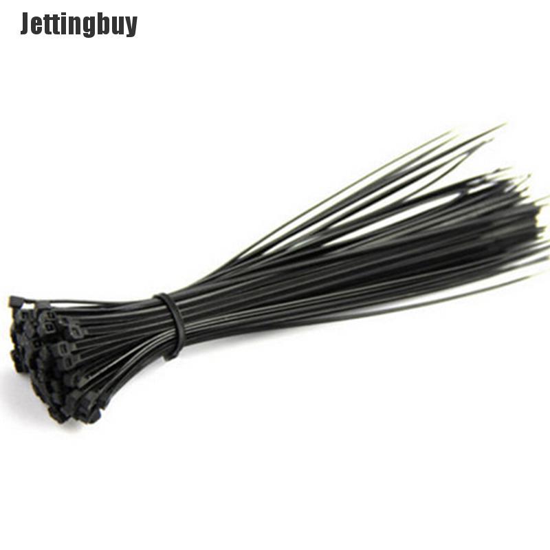 Jettingbuy Guangtemaoyi 100 Pcs 10 Cm Nylon Nhựa Zip Quấn Trang Trí Dây Bó Cáp Vòng Dây Tự-Khóa Màu Đen