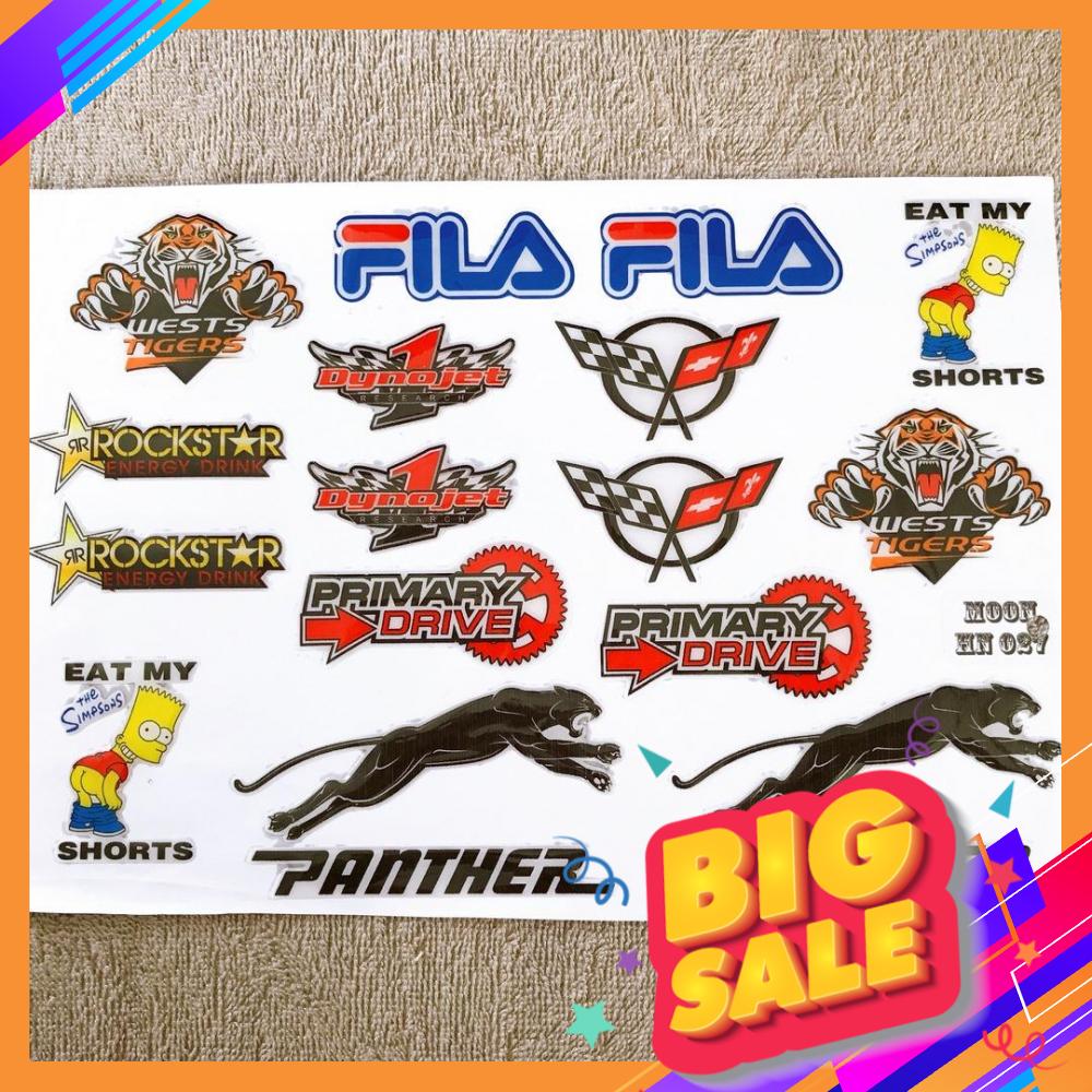 [TEM NỔI] BỘ TEM NỔI LOGO  FILA, PANTHER, DECAL, STICKER, TEM TRANG TRÍ XE ĐỘC ĐÁO