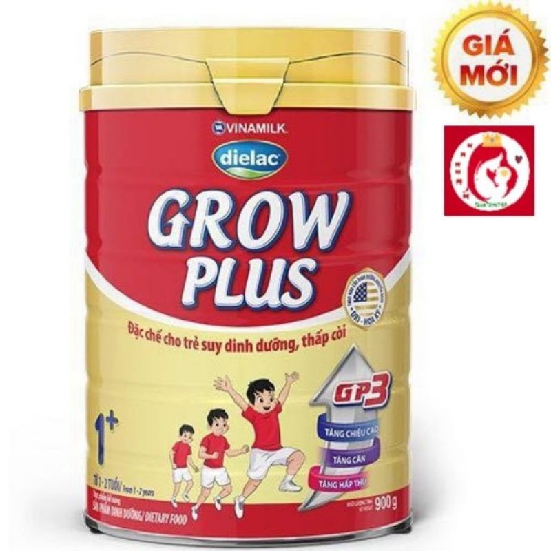 Sữa Bột Dielac Grow Plus Đỏ 1+,2+. 900g Vinamilk (Date 2021)(Số 1. 900g)