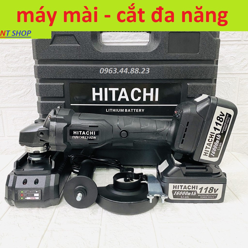 MÁY Mài Cắt HITACHI - không chổi than - Pin 10 cell
