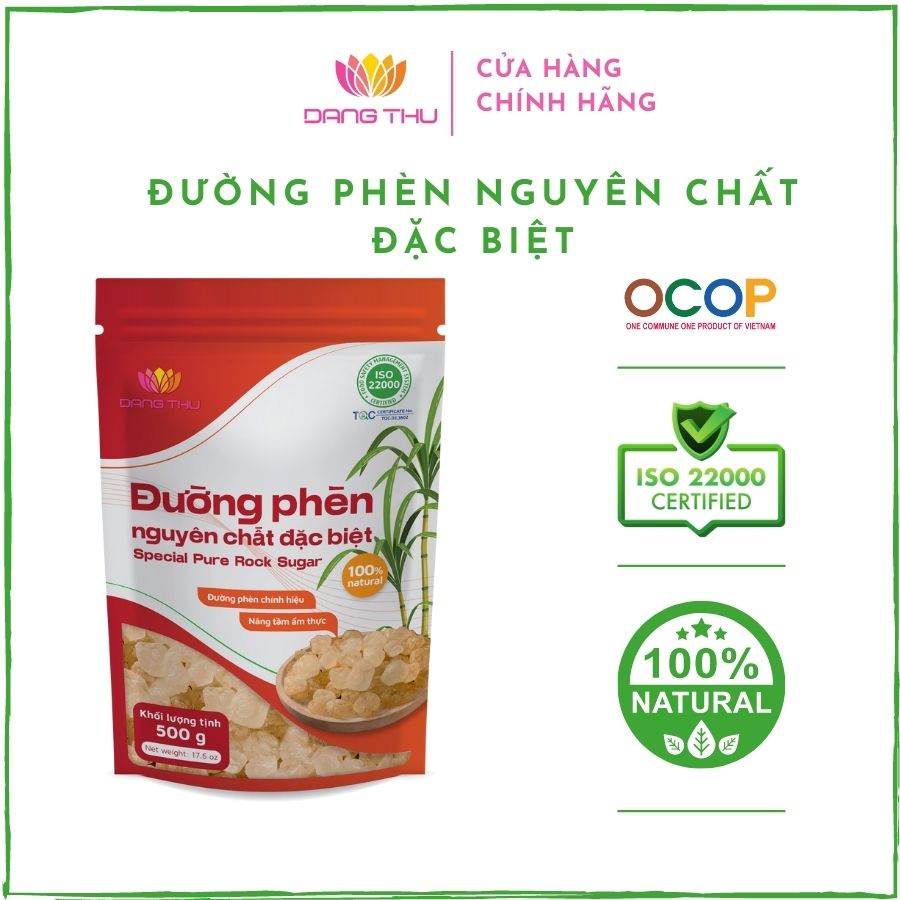 Đường  phèn nguyên chất đặc biệt túi 500gr (Special Pure Rock Sugar) - Đăng Thư