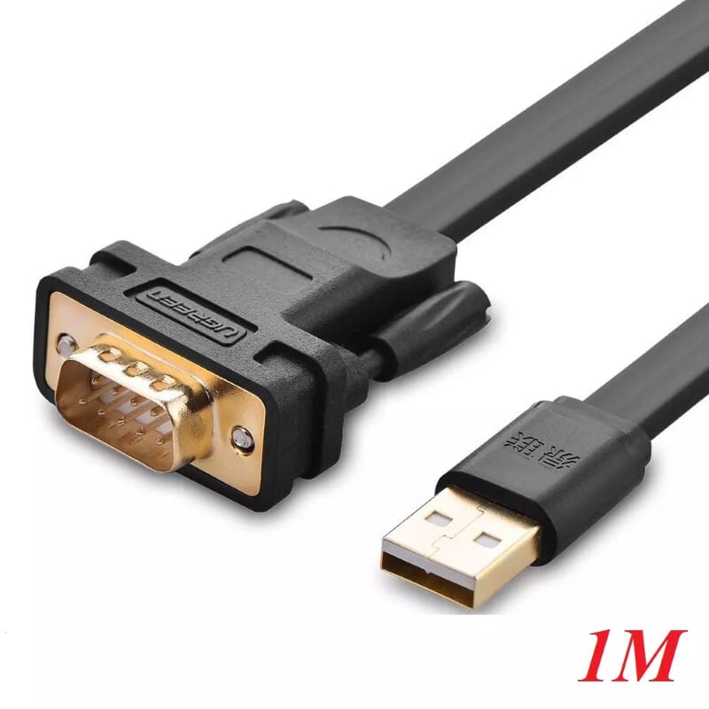 Ugreen 20206 1m cáp tín hiệu chuyển đổi usb 2.0 sang com rs232 dáng dẹt cao cấp cr107