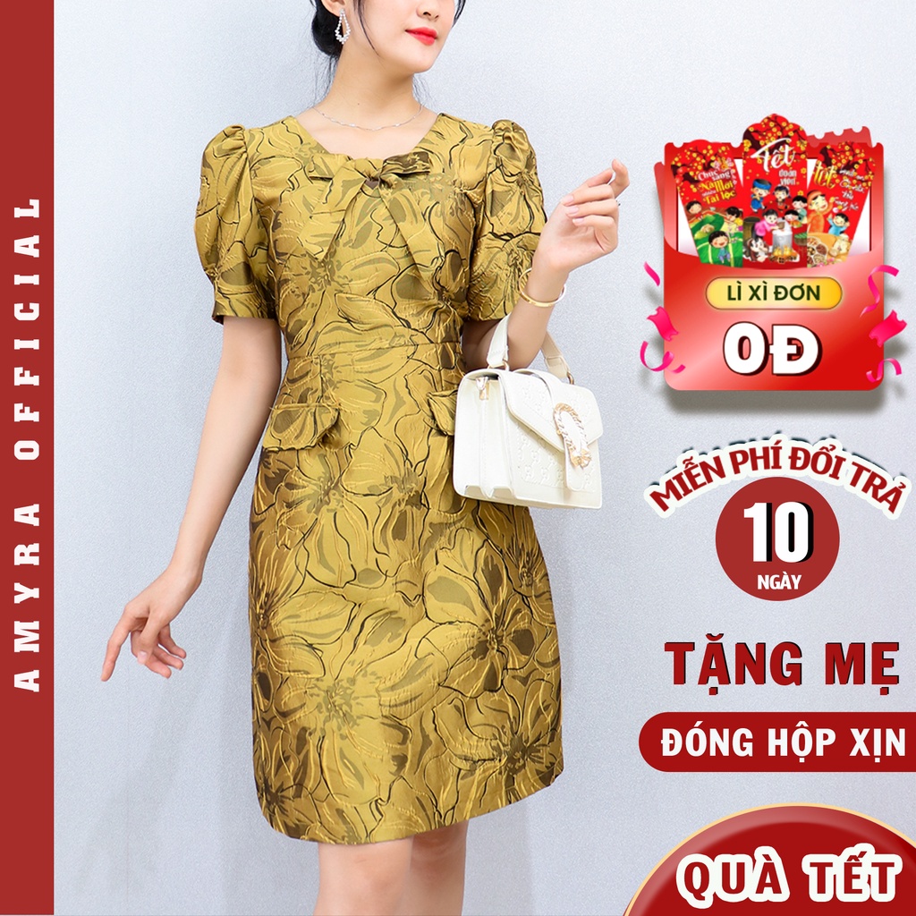 Váy đầm suông trung niên cao cấp CB67 | Shopee Việt Nam