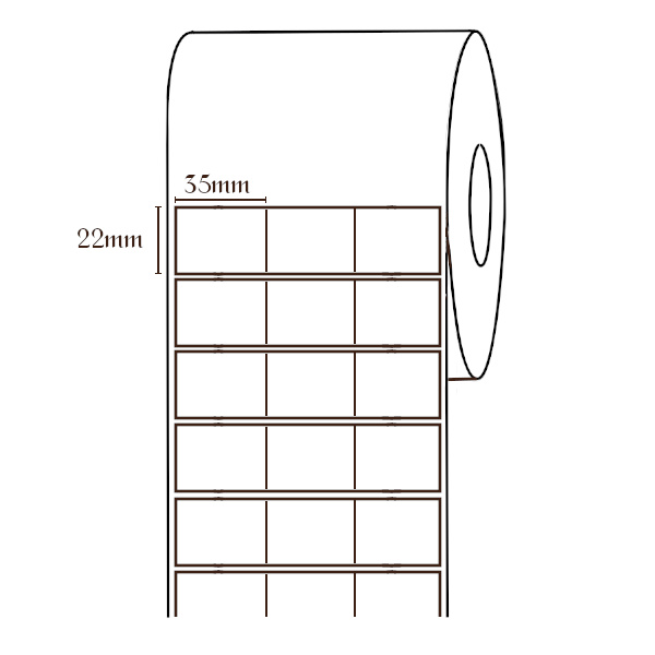 Tem in mã vạch 35x22 ( Tem in mực) ( Cuộn 50m, 3 tem/ hàng)