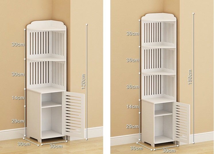 Tủ liền kệ góc tam giác 3 tầng