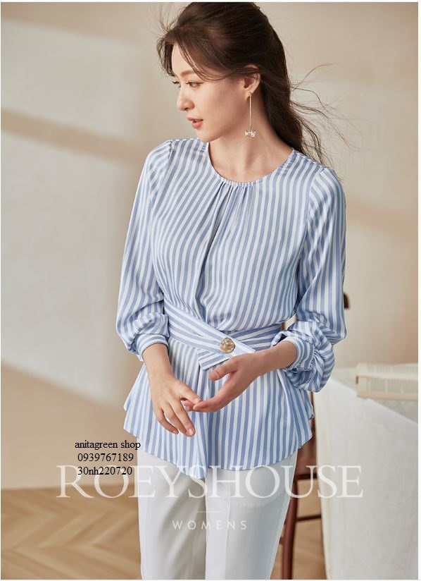 nh220720-ÁO SƠ MI SỌC THẮT EO