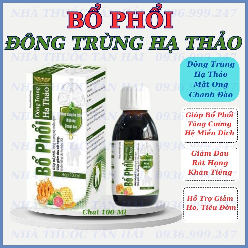 Bổ phổi đông trùng hạ thảo giúp bổ phế, giảm ho, long đờm