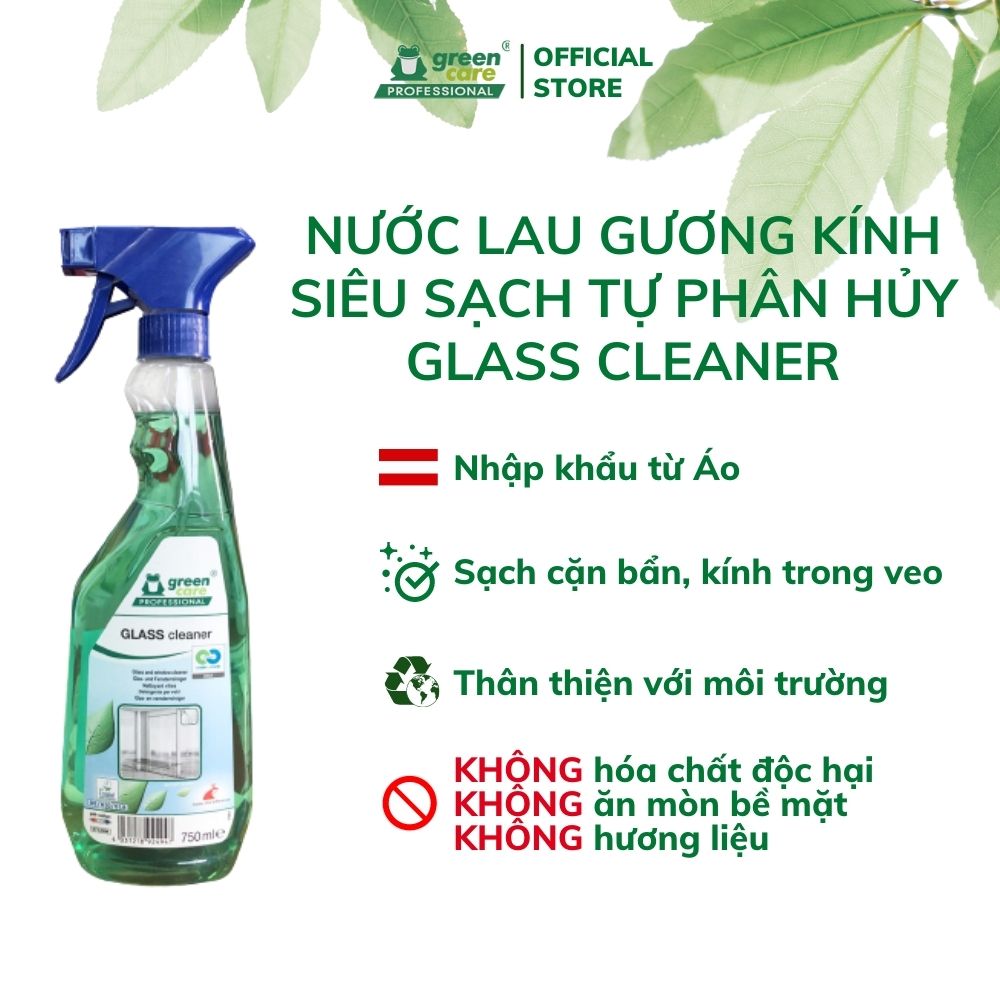 Nước lau kính hữu cơ TANA nước xịt kính nhập khẩu tẩy rửa vết ố lâu ngày trên gương phòng nhà tắm tự phân hủy bảo vệ môi trường GLASS cleaner