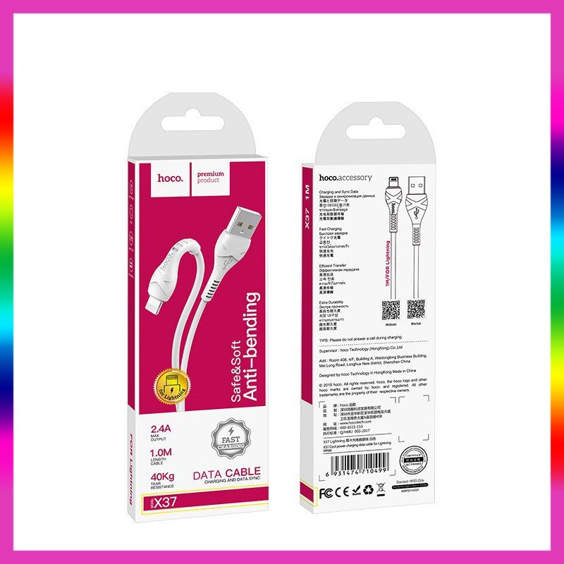 Cáp sạc nhanh h0c0 x37 chân lightning type c micro usb
