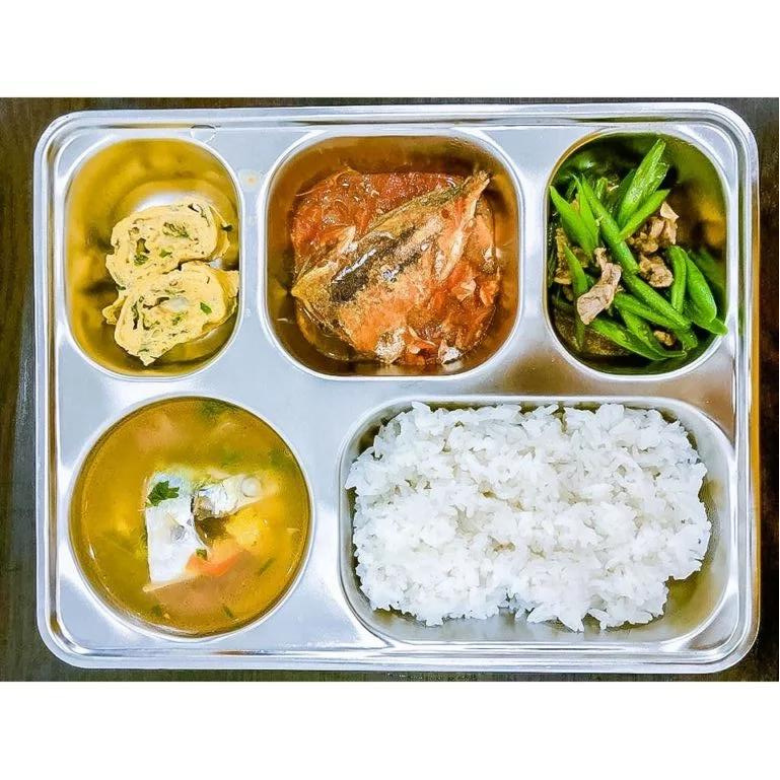 Khay cơm văn phòng inox 304 kèm nắp sâu lòng 5 ngăn sáng bóng cao cấp - khay cơm inox- khay cơm 5 ngăn - khay cơm văn phòng