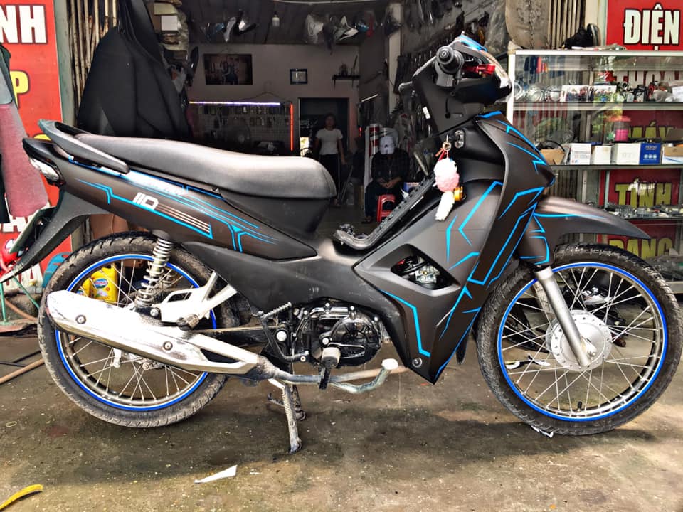 Tem Trùm Wave A Đen Chỉ Xanh