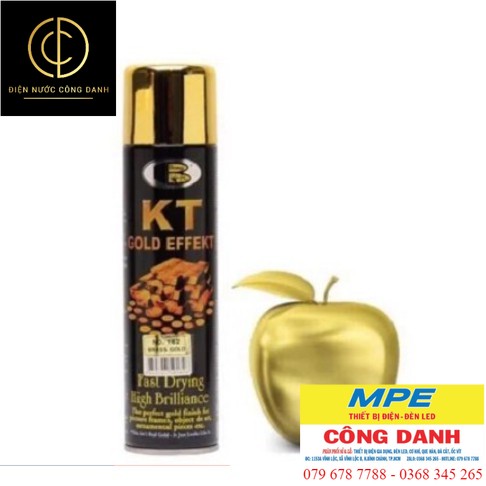 Sơn phun mạ vàng chrome 18k bosny 220 ml