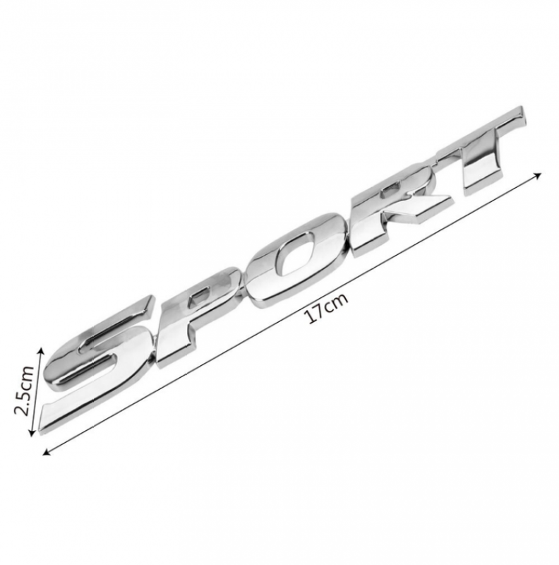 Tem Chữ SPORT 3D Cao Cấp Dán Trang Trí Ô Tô