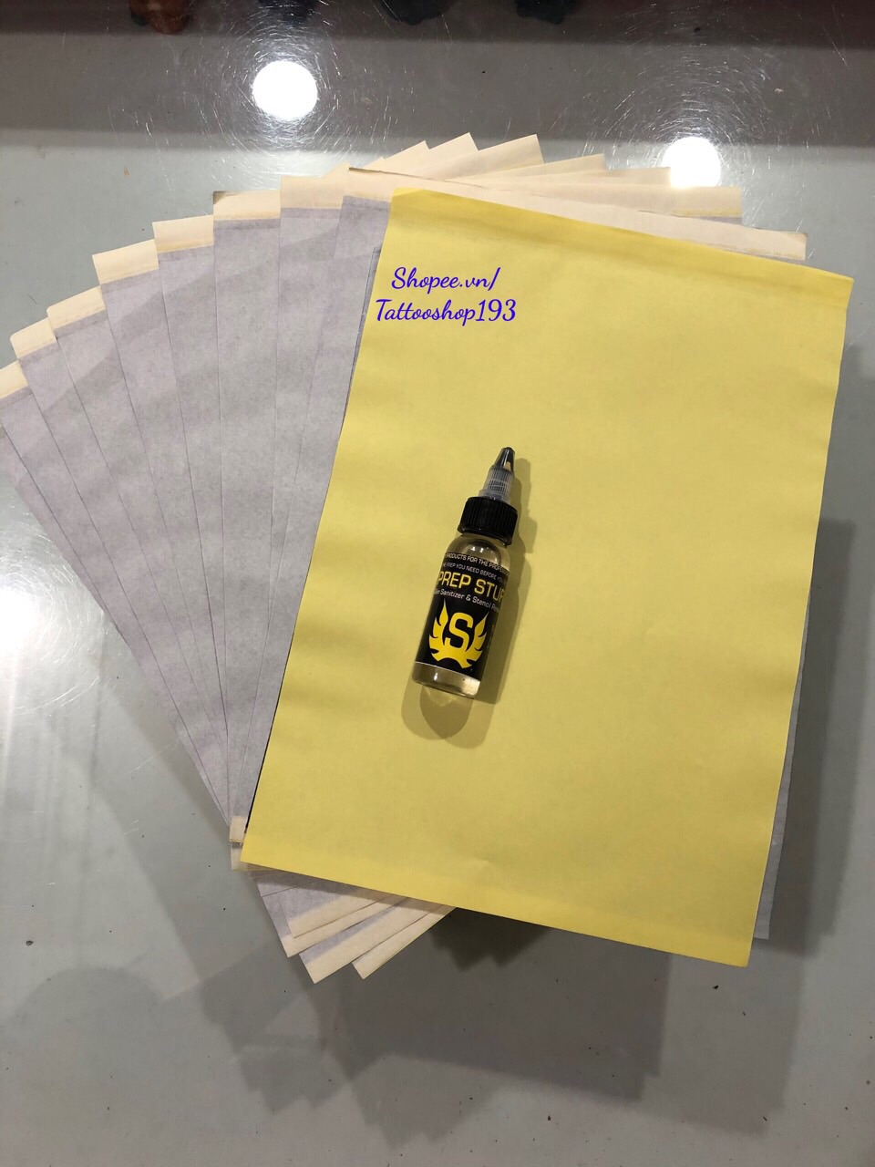 10 giấy than dùng 1 lần và gel scan siêu bám 30ml