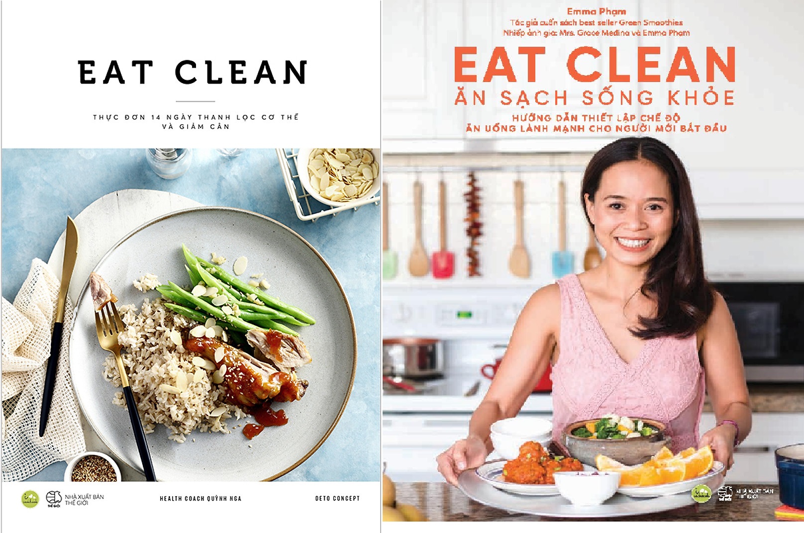 Nguyetlinhbook - Combo 2 cuốn : Eat Clean Thực Đơn 14 Ngày + Eat Clean Ăn Sạch Sống Khỏe.