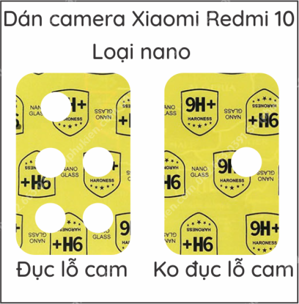 Dán cường lực camera Xiaomi Redmi 10 loại nano bảo vệ cam