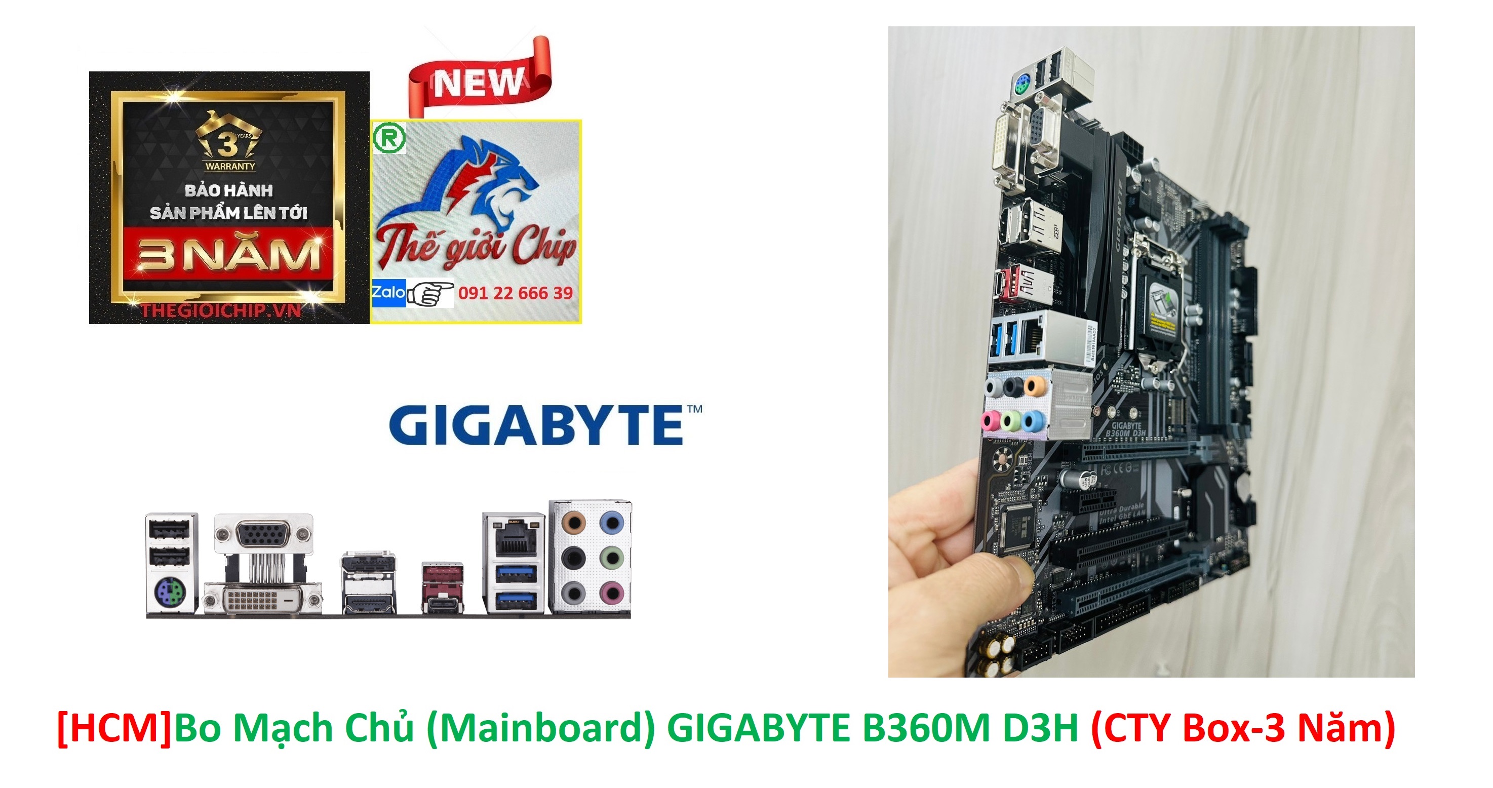 [HCM]Bo Mạch Chủ (Mainboard) GIGABYTE B360M D3H (CTY Box-3 Năm)