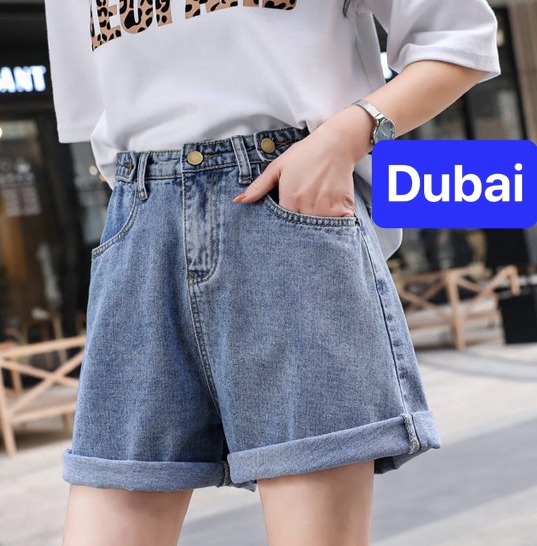 QUẦN SHORT SỌT JEAN LỬNG KIỂU NGỐ NỮ CHẤT BÒ XANH ĐỈA VIP CẠP LƯNG CAO NÂNG MÔNG DB-239 - DUBAI FASHION