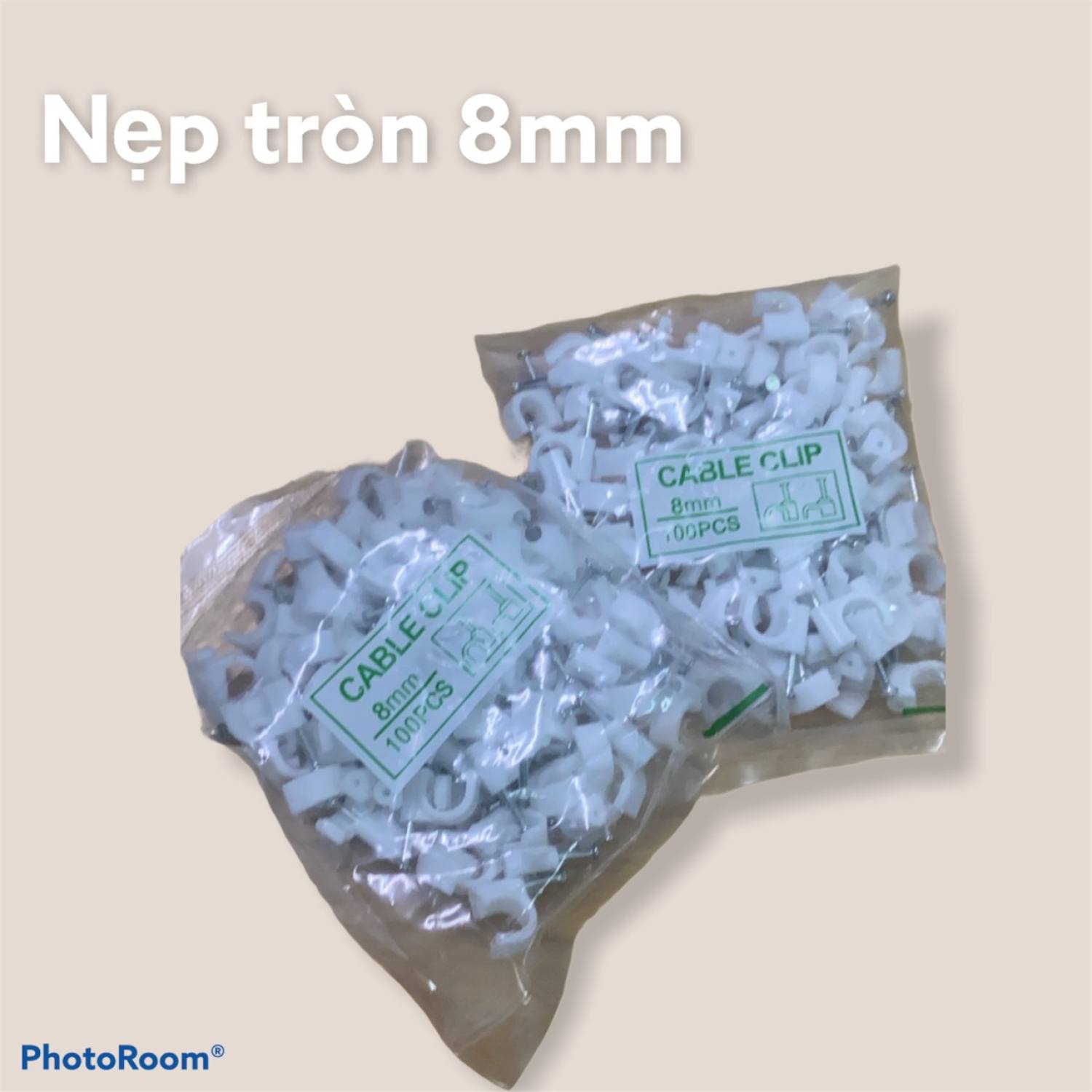 Nẹp tròn 8mm.Nẹp dây điện 1 gói gồm 100 cái