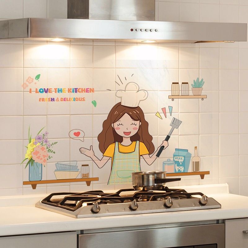 Decal dán bếp chống dầu mỡ (kích thước 60cm x 90cm)