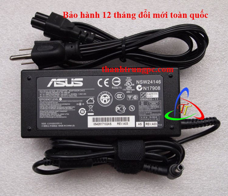 Sạc cho Laptop Asus. 19v-3.42a (Đen)
