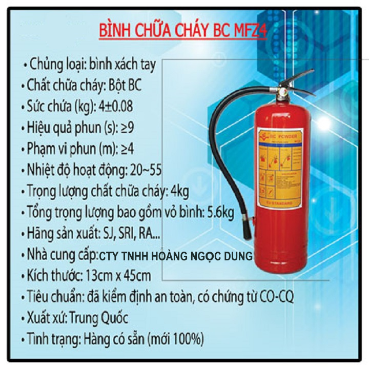 BÌNH CHỮA CHÁY MFZL4 ABC 4Kg