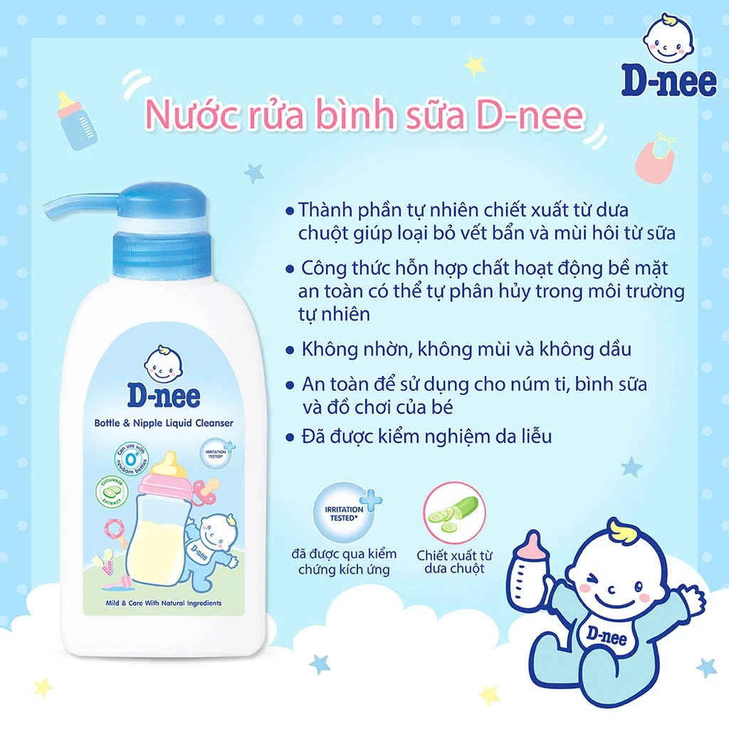 Combo 3 Chai Nước rửa bình sữa D-nee 500 ML