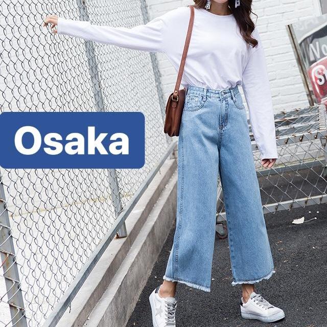 QUẦN JEAN BAGGY NỮ CHẤT BÒ XANH NHẠT ỐNG LOE LƯNG CAO NÂNG MÔNG MIKOCHI OK-6713 OSAKA FASHION