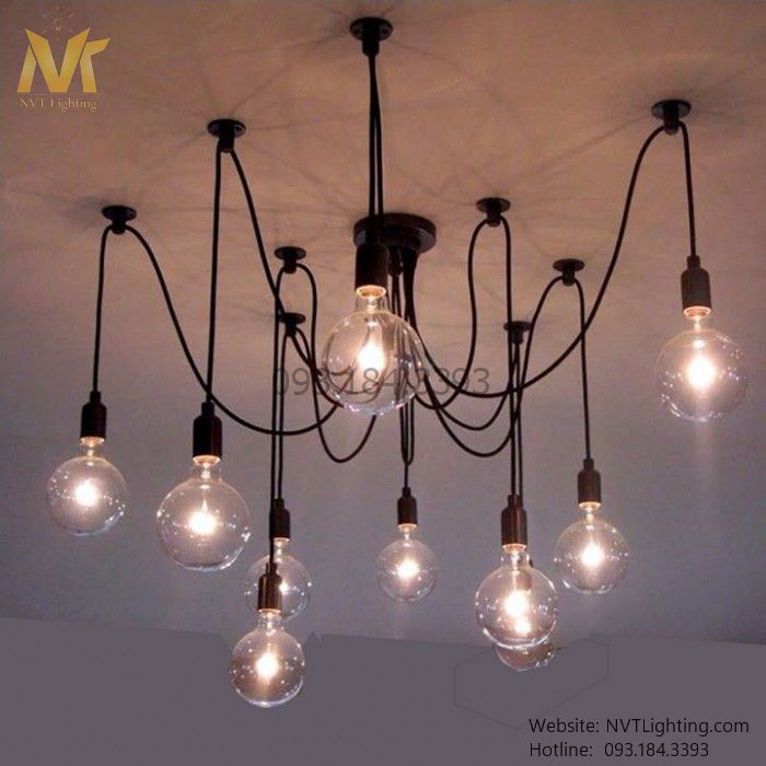 Đèn thả trần kiểu con nhện 10 đuôi LL-5035 - Decor trang trí