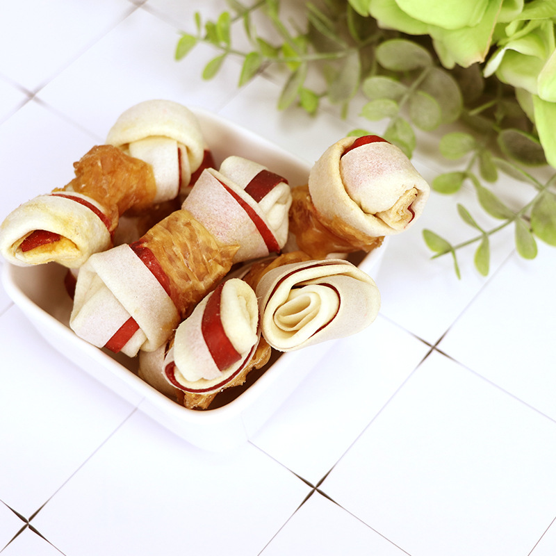 Xương Da Bò Cuộn Thịt Bò Sấy Cho Chó
