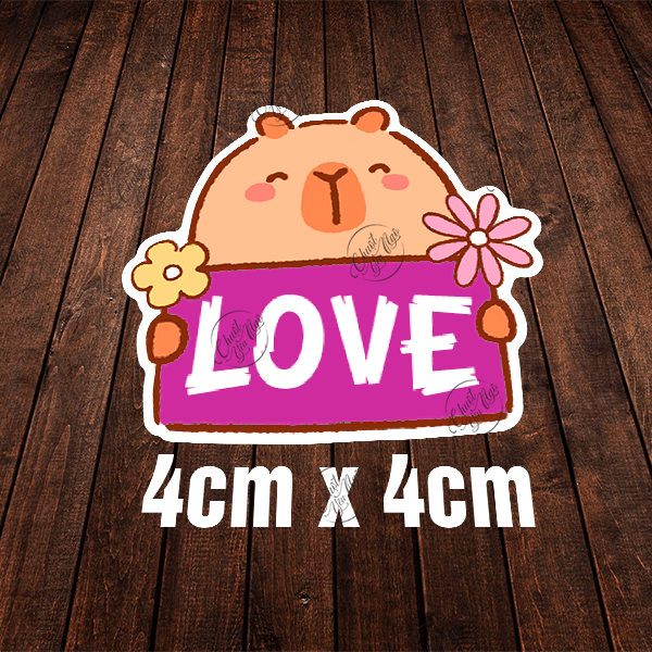 Combo 100 sticker CHUỘT LANG NƯỚC hình dán capybara dễ thương decal chống thấm nước meme dán sổ