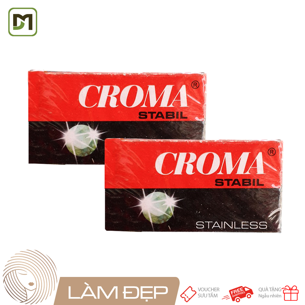 Combo 2 hộp 20 lưỡi dao lam Croma Premium chính hãng