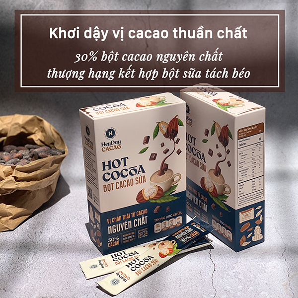 Bột ca cao sữa (Heyday Cacao) - 240g | hot cocoa, sữa dừa