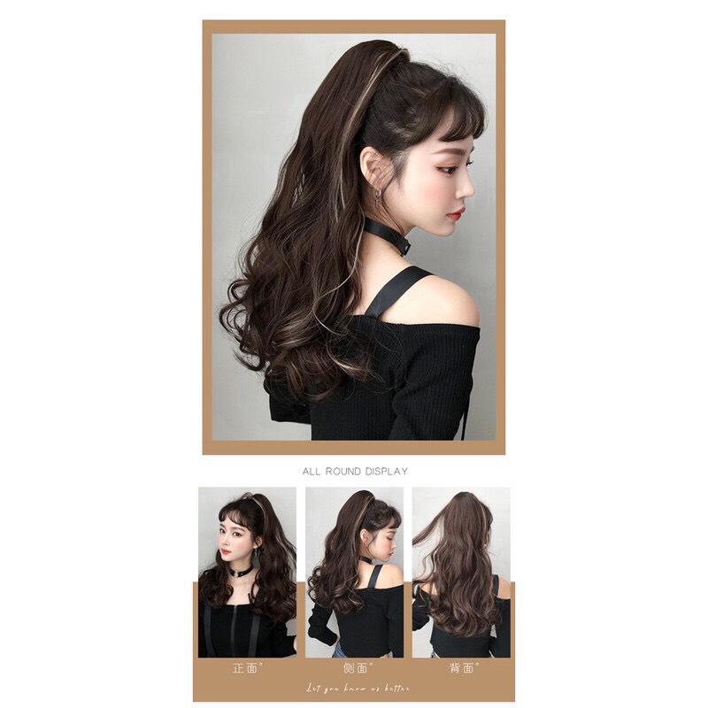 Tóc giả nữ❤️Tóc giả ngoạm xoăn light trắng