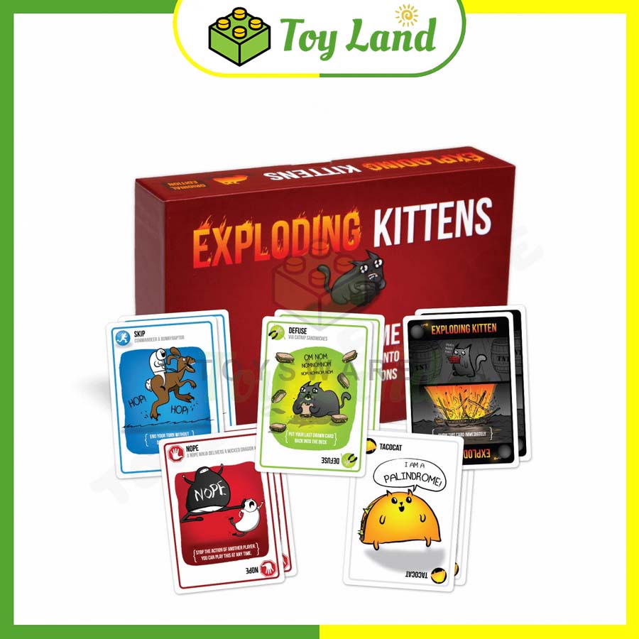 [Hộp Cứng Vàng] Bài Mèo Nổ Việt Hóa Boardgame 154 Lá Chất Giấy Dày Chống Nước - Toy Land