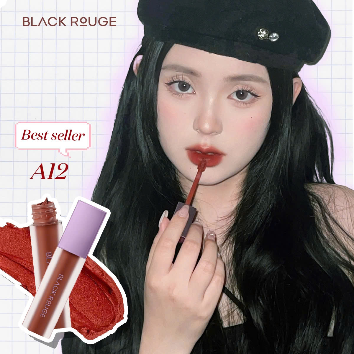SON KEM/ Tint BLACK ROUGE A12 ( Đỏ Nâu Gạch) MÃ 113