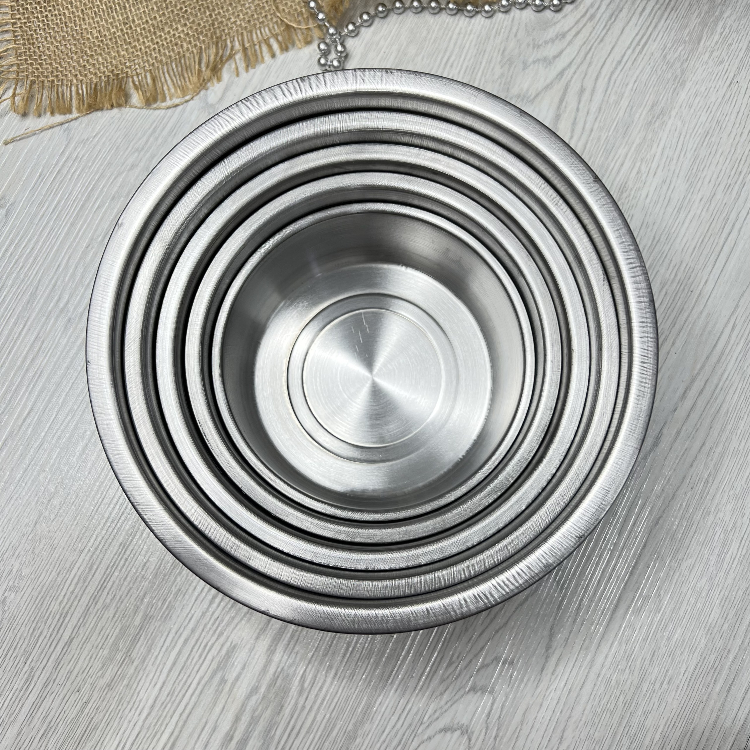 Bộ 5 thau inox có nắp size Đại