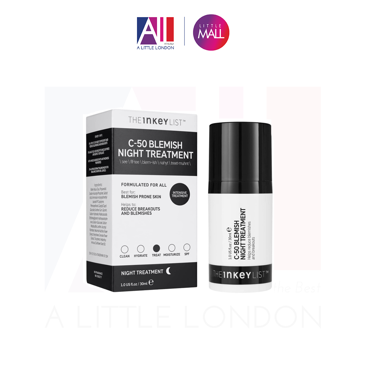 Kem dưỡng đêm The Inkey List C - 50 Blemish Night Treatment