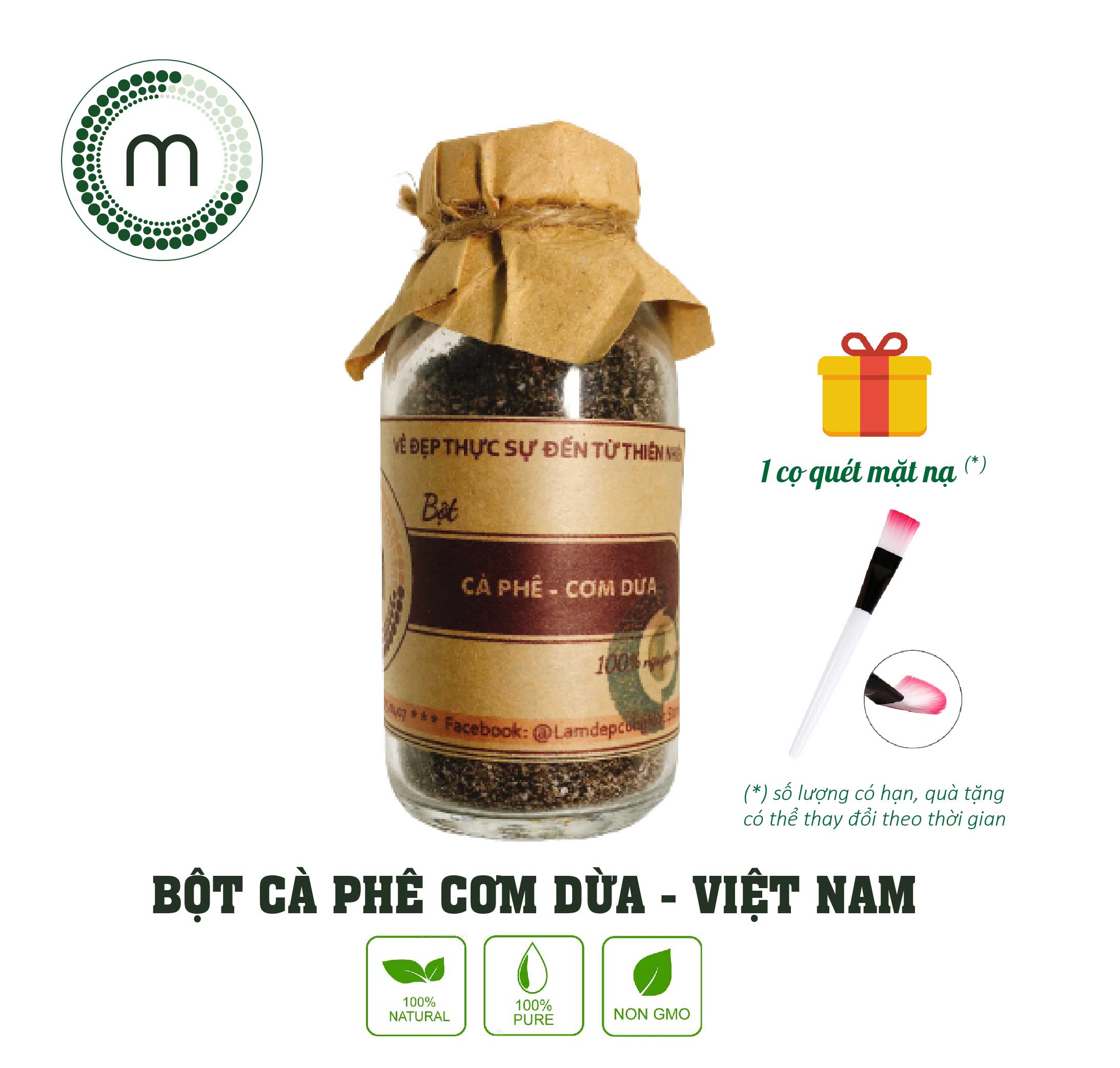 Coconut coffee powder for face mask